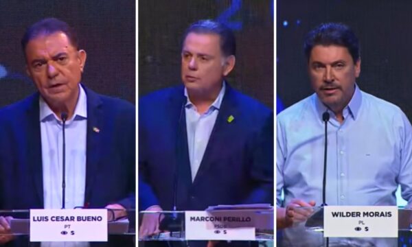 Candidatos ao governo de Goiás apresentam propostas e fazem críticas à ausência de Daniel Vilela em debate